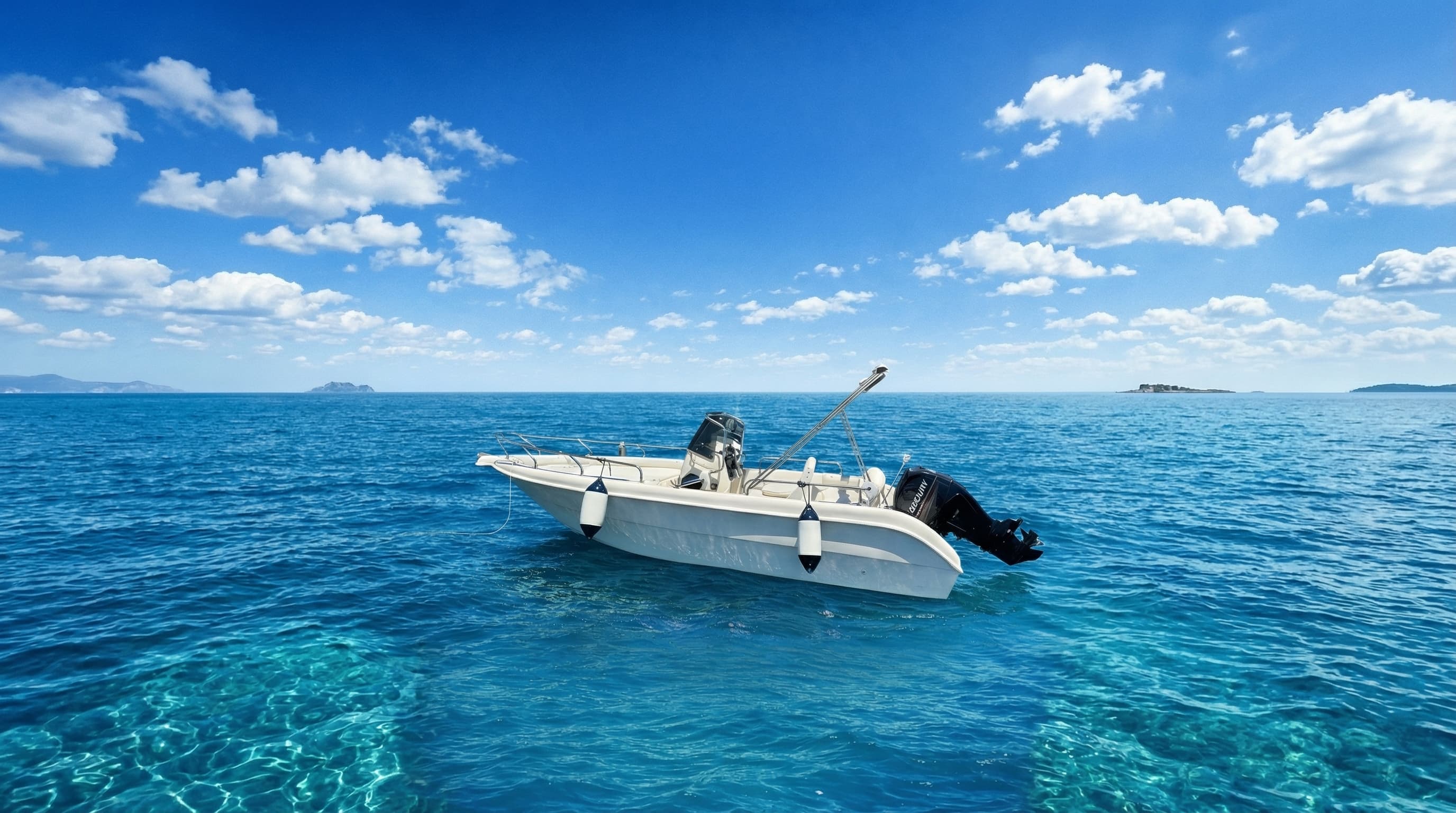 Barca a motore sul mare siciliano
